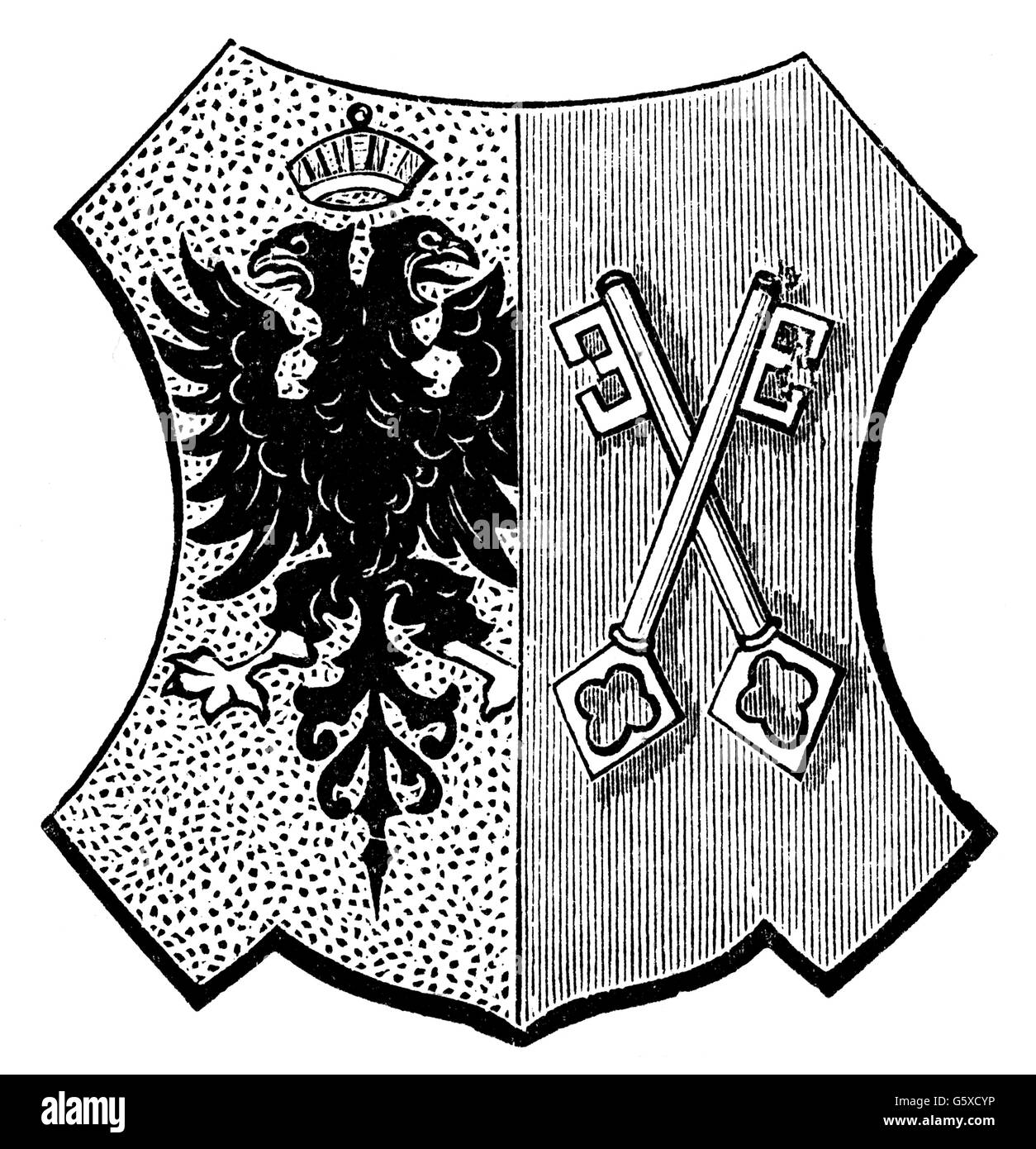 heraldry, armoiries, Allemagne, armes de ville, Minden, gravure en bois, 1893, droits additionnels-Clearences-non disponible Banque D'Images