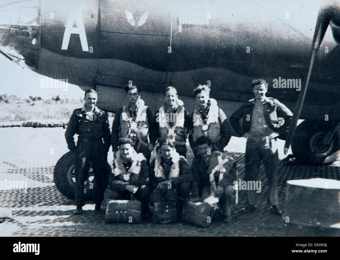 Seconde Guerre mondiale, la Royal Air Force Bomber crew Banque D'Images