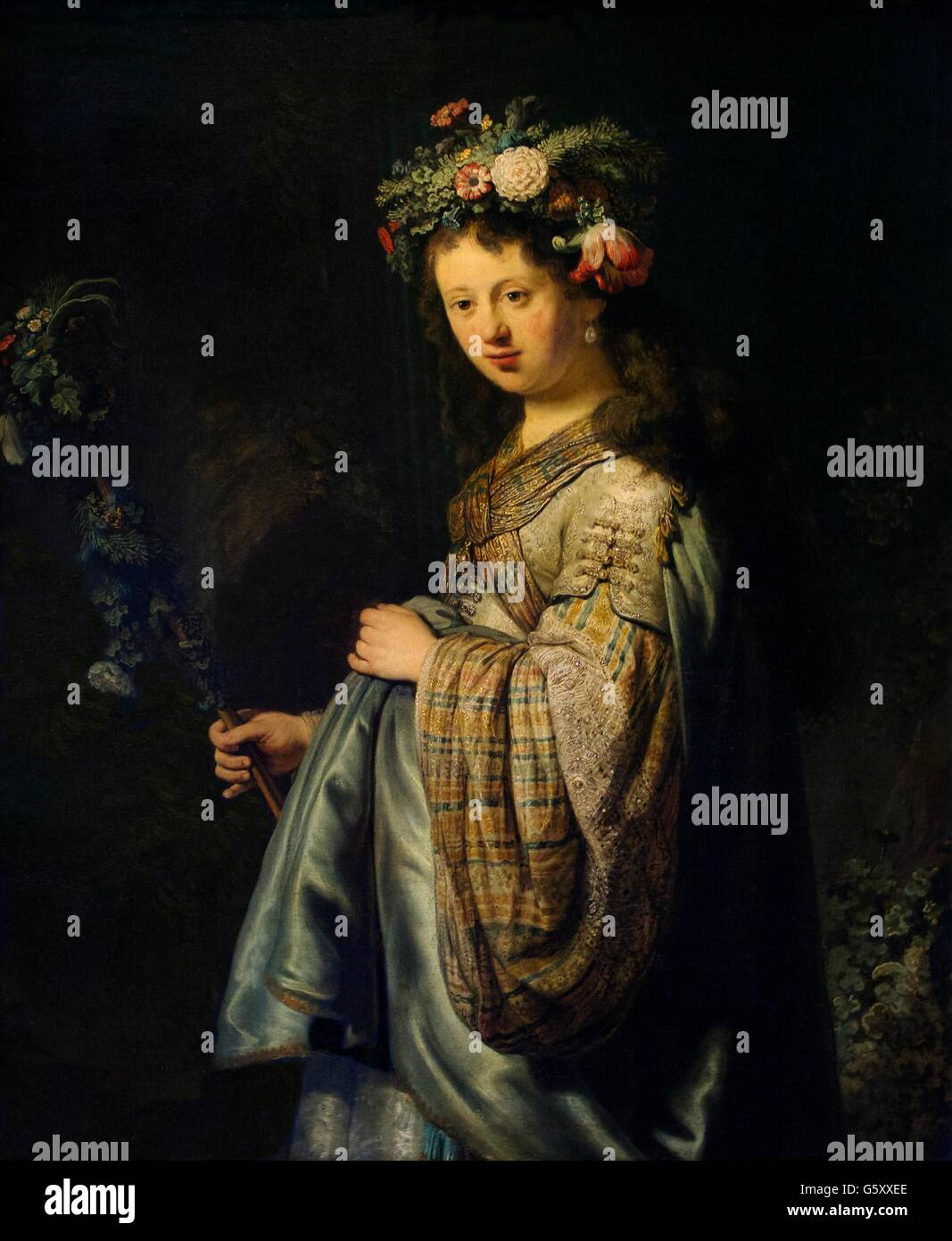 La flore, Rembrandt, 1634, Musée d'état de l'Ermitage, Saint-Pétersbourg, Russie Banque D'Images