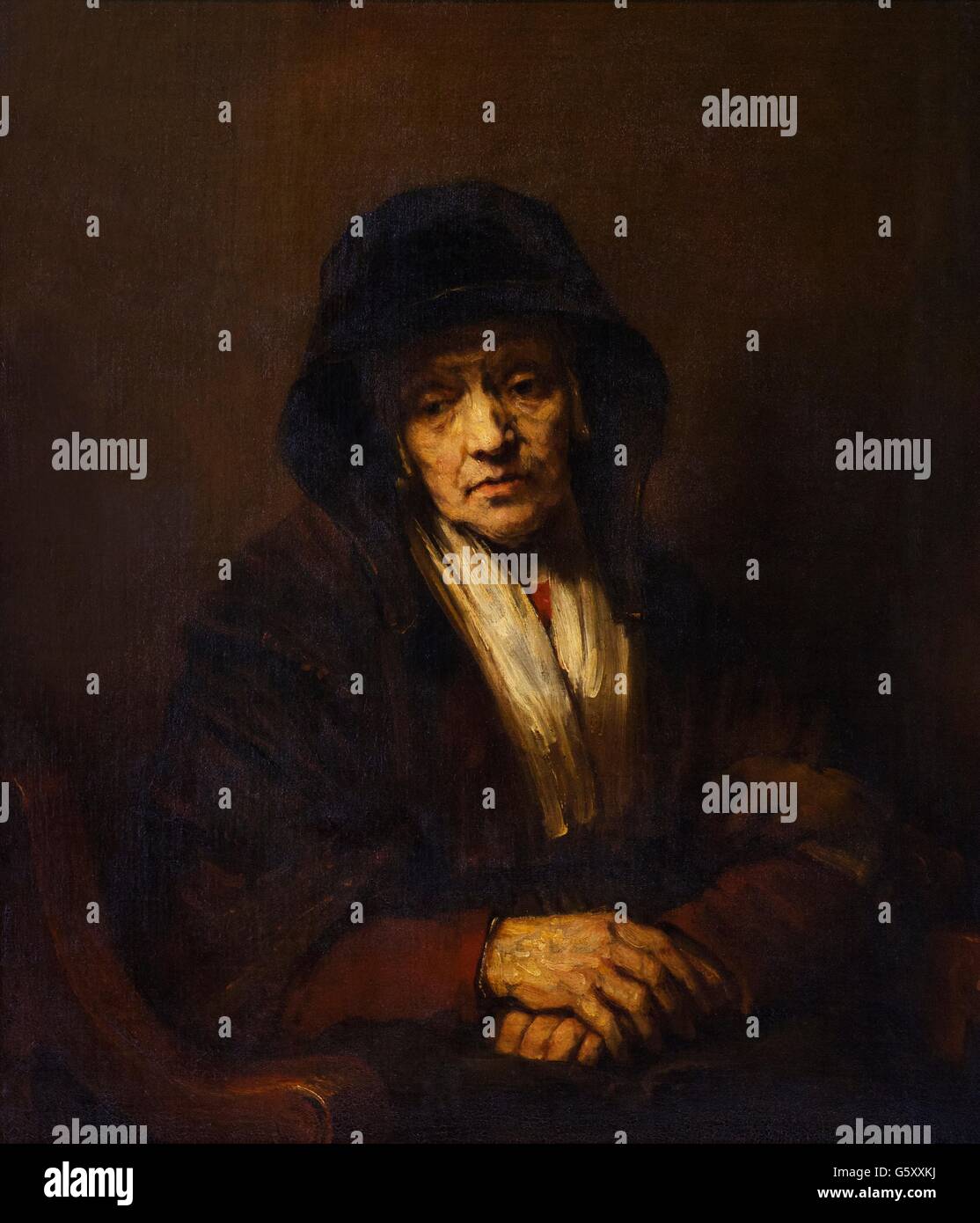 Portrait d'une vieille femme, Rembrandt, 1654, Musée d'état de l'Ermitage, Saint-Pétersbourg, Russie Banque D'Images