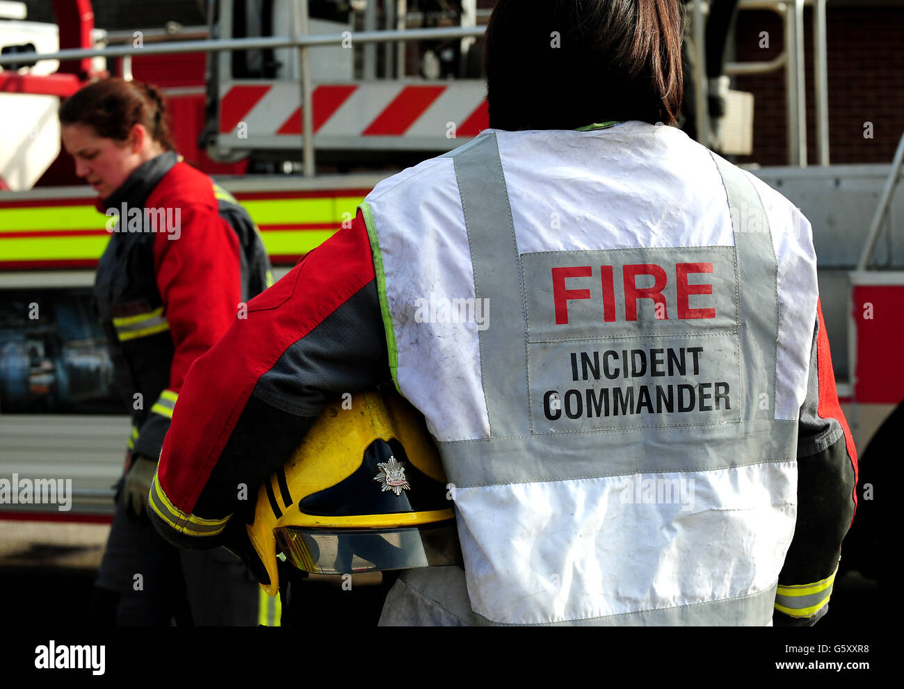 Séance de formation des pompiers à la caserne de pompiers de Kingsway, Derby. Banque D'Images