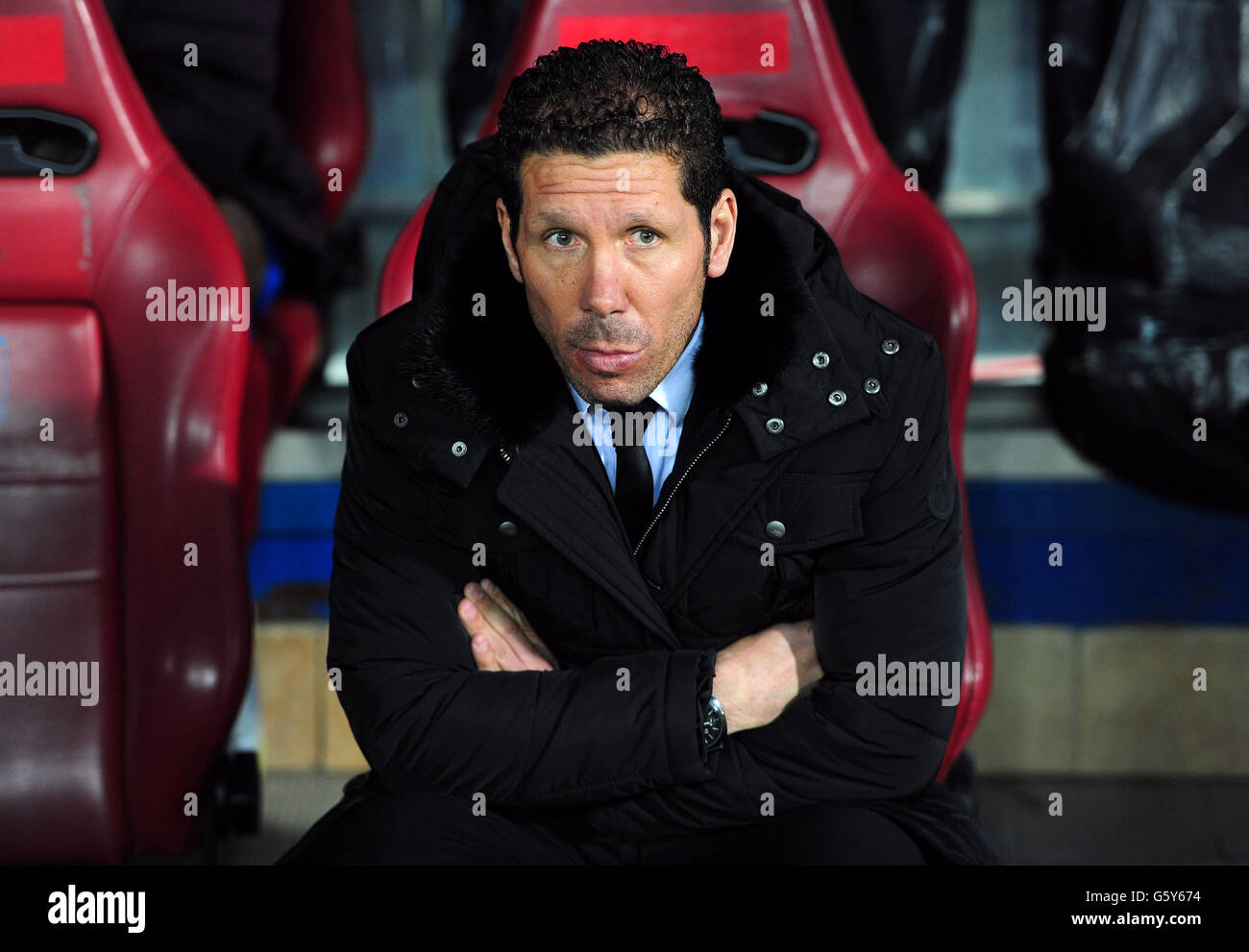 Football - UEFA Europa League - série de trente-deux - première étape - Atletico Madrid / Rubin Kazan - Estadio Vicente Calderon. Atletico Madrid entraîneur Diego Simeone Banque D'Images