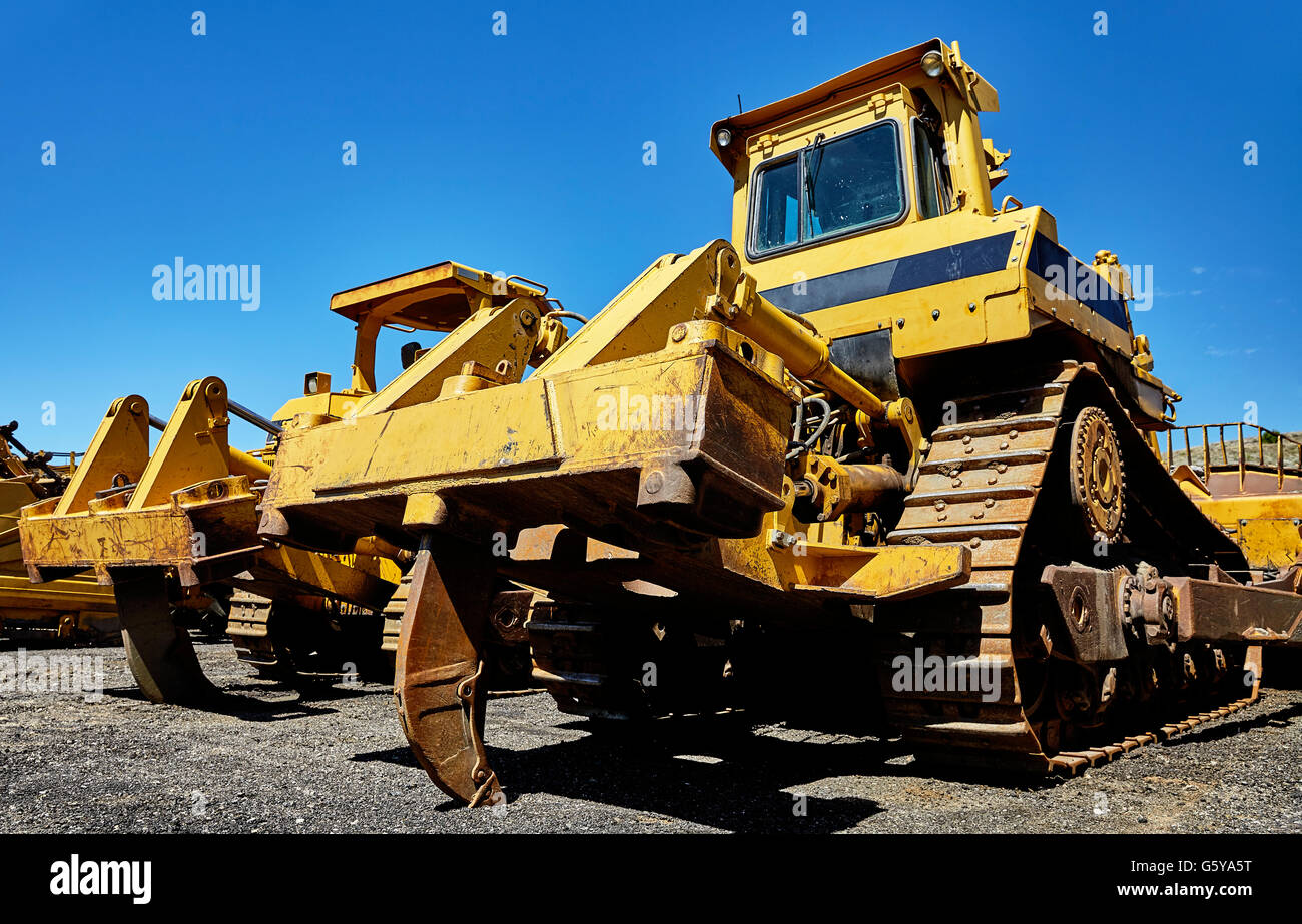L'équipement lourd bulldozer ripper Banque D'Images