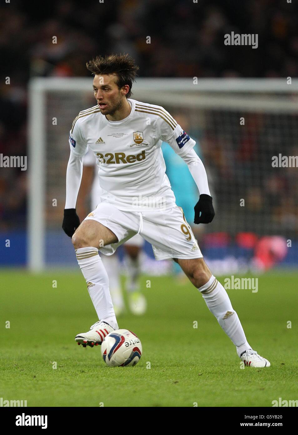 Football - Capital One Cup - finale - Bradford City / Swansea City - Wembley Stadium. Miguel Michu, Swansea Banque D'Images