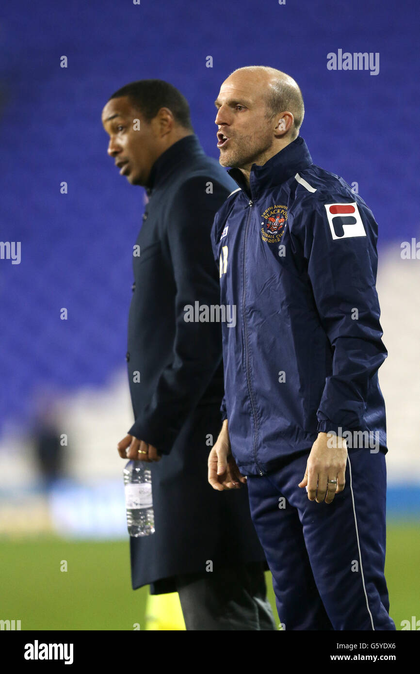 Football - championnat de npower football League - Birmingham City / Blackpool - St Andrew's.Paul Ince, directeur de Blackpool (à gauche) avec Alex Rae, assistant Banque D'Images