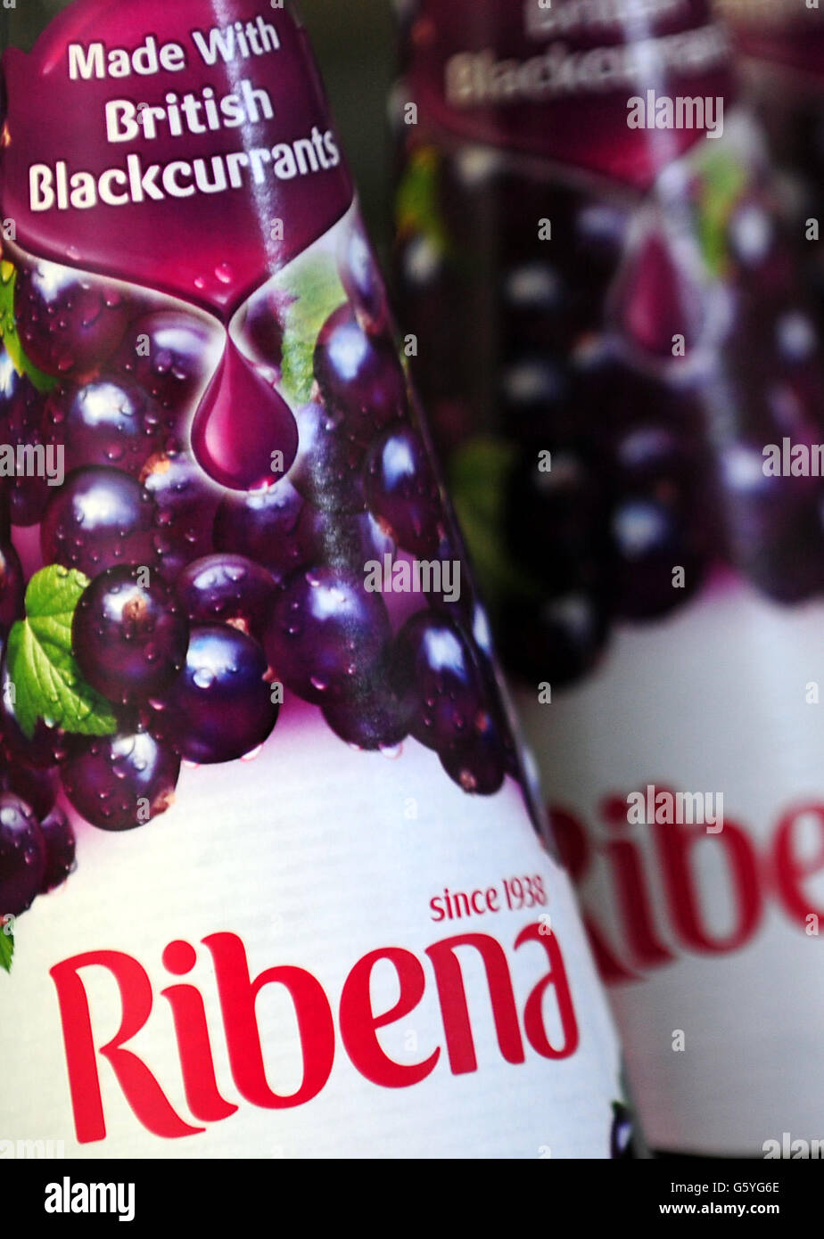 Ribena bouteilles Banque D'Images