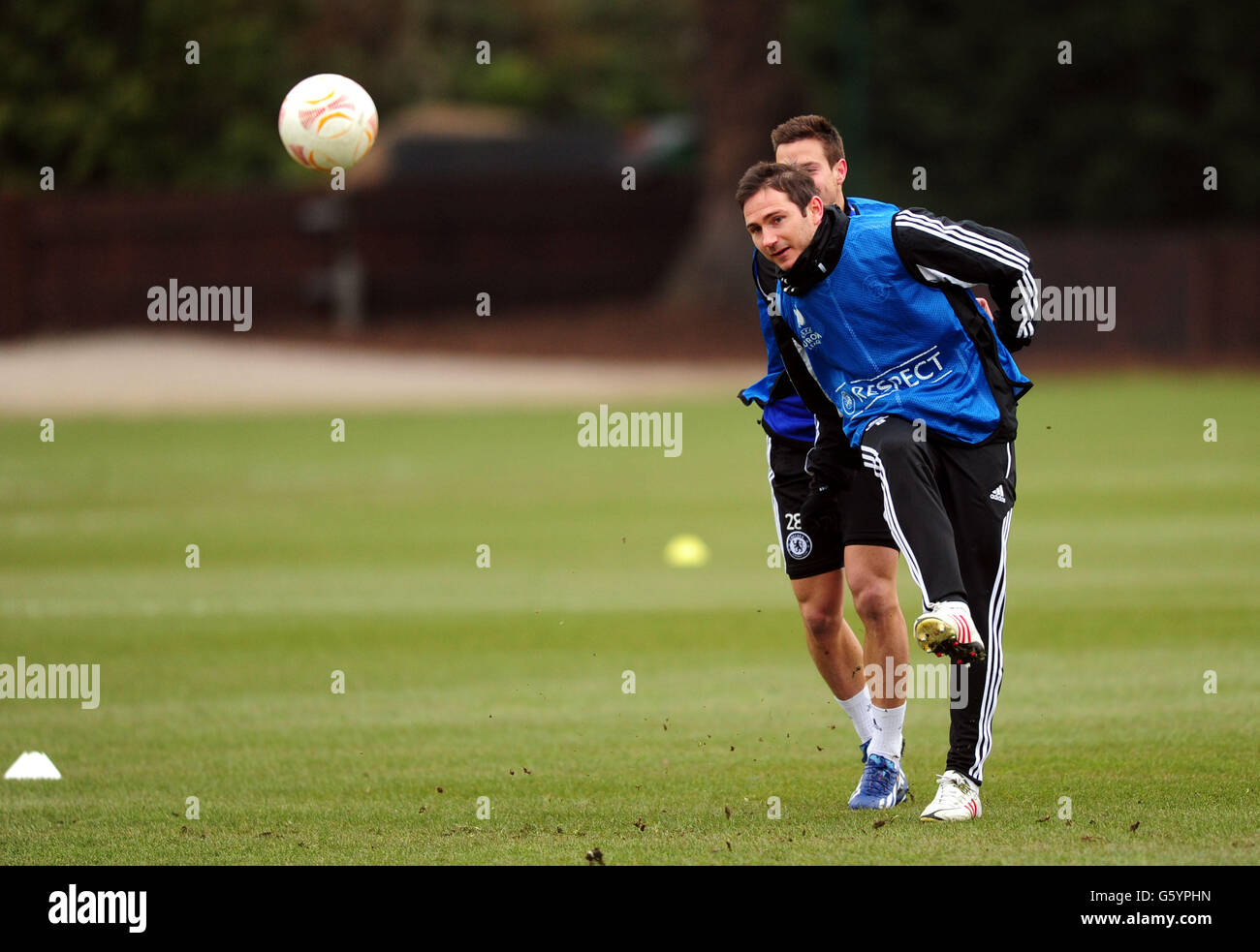 Frank Lampard de Chelsea pendant la séance d'entraînement au terrain d'entraînement du FC Chelsea, Stoke d'Abernon. Banque D'Images Frank Lampard de Chelsea pendant la séance d'entraînement au terrain d'entraînement du FC Chelsea, Stoke d'Abernon. Banque D'Images