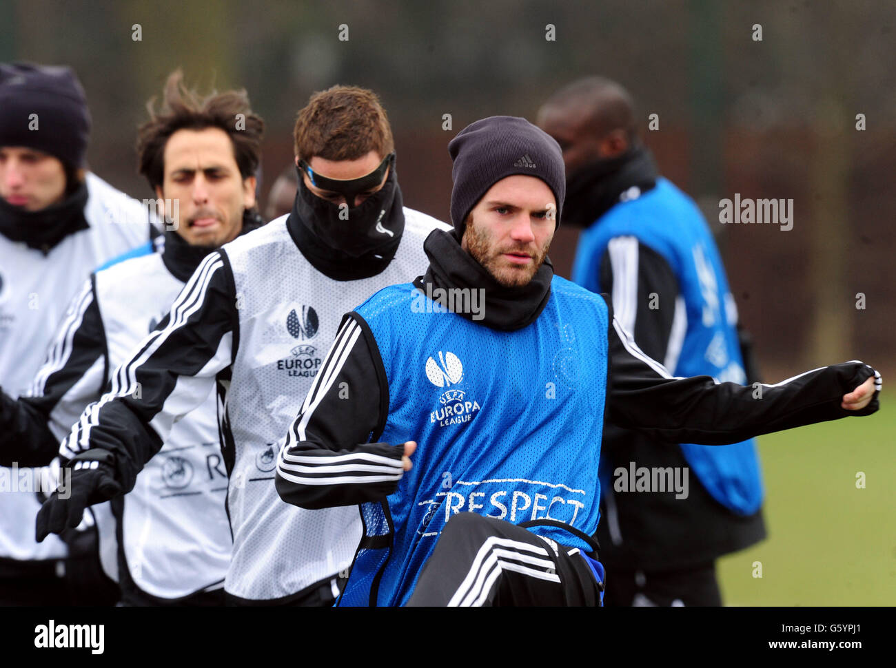 Juan Mata de Chelsea pendant la séance d'entraînement au terrain d'entraînement du Chelsea FC, Stoke d'Abernon. Banque D'Images Juan Mata de Chelsea pendant la séance d'entraînement au terrain d'entraînement du Chelsea FC, Stoke d'Abernon. Banque D'Images