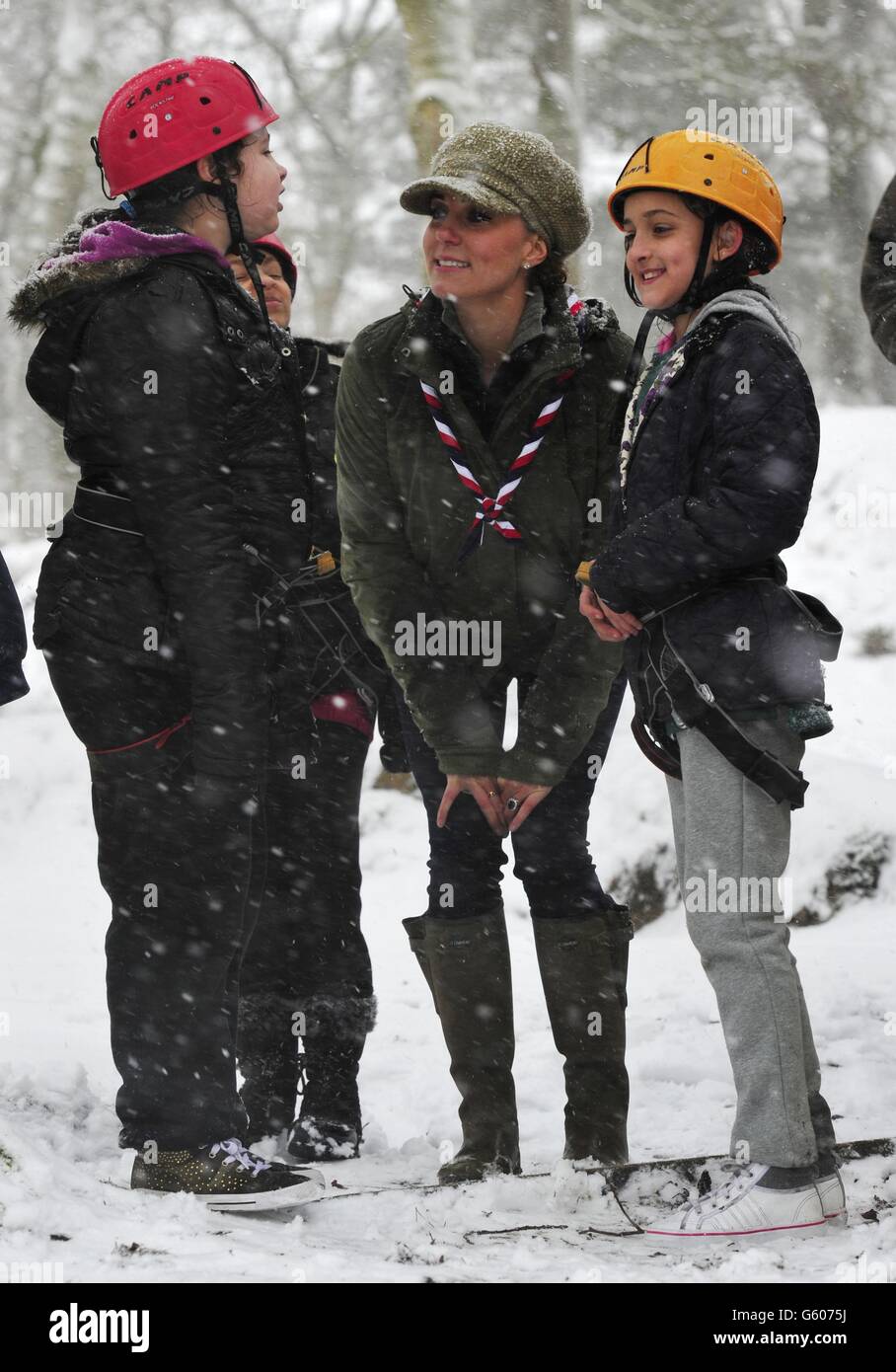 La duchesse de Cambridge, lors de sa visite aux Scouts et Cub au camp scout de la Grande Tour près du pont Newby à Cumbria. Banque D'Images