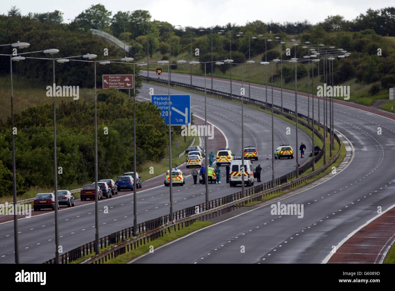 Autoroute M6 la police tirer Banque D'Images