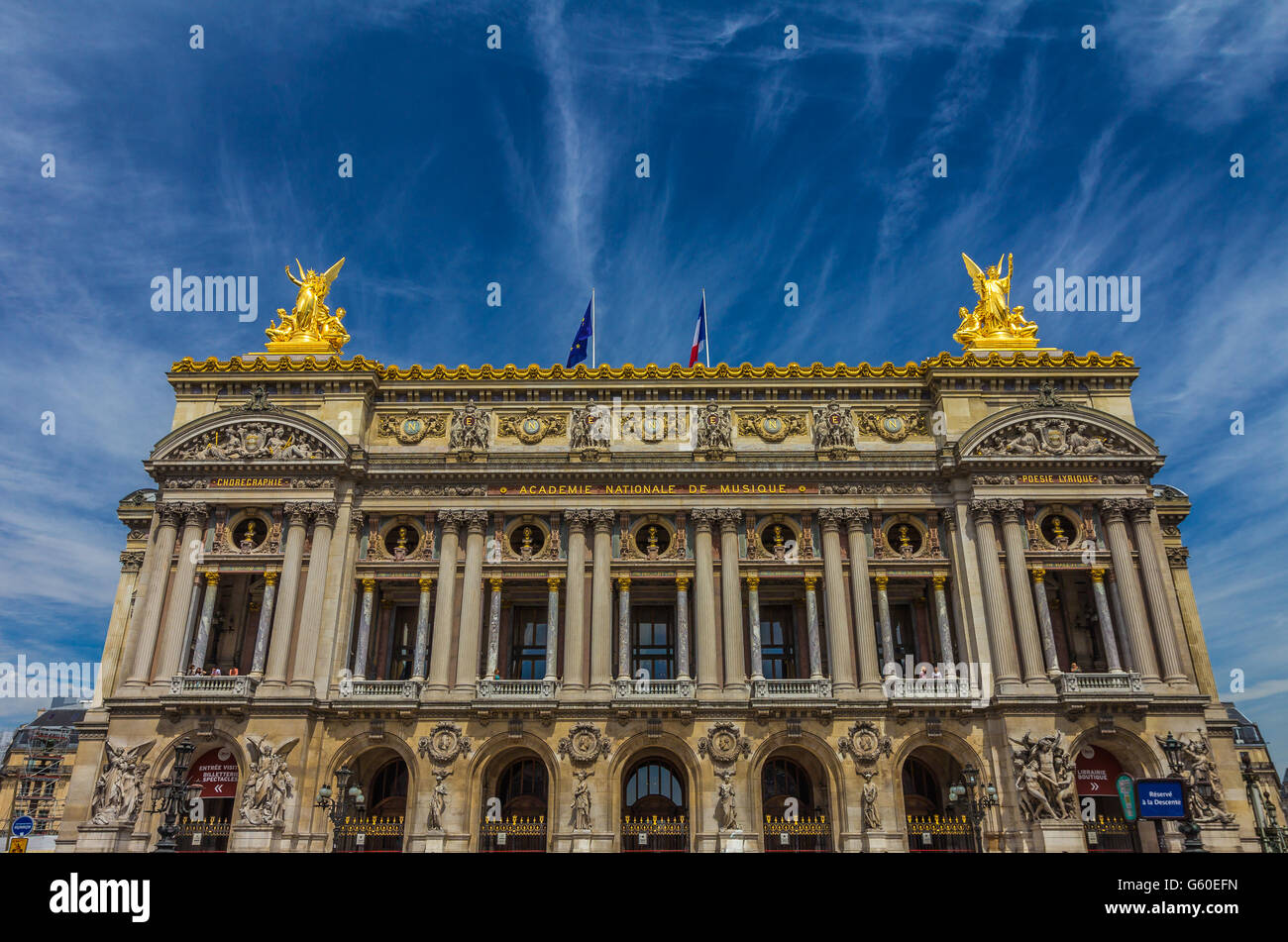 Façade de l'Opéra de Paris en France Banque D'Images