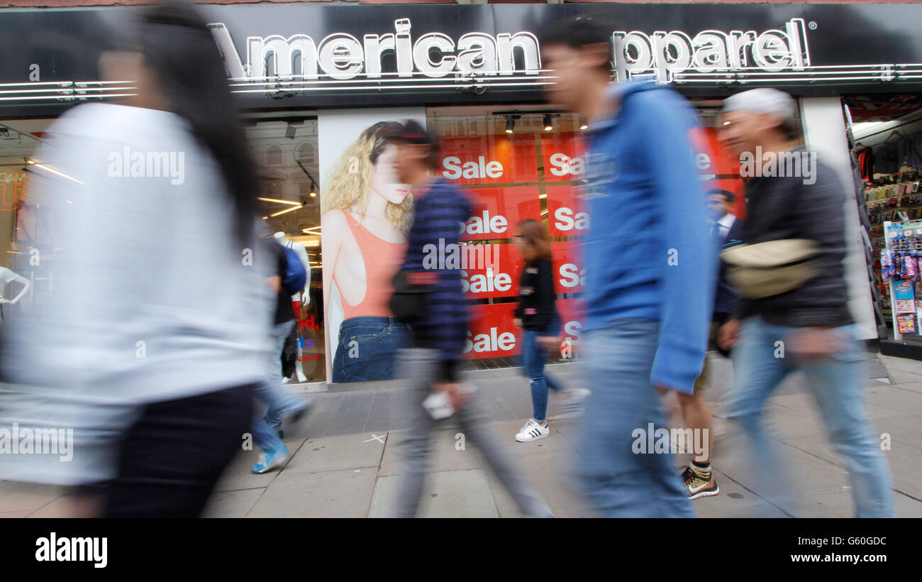 American Apparel magasin Oxford Street Banque D'Images