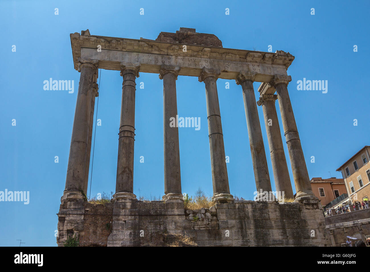 Les ruines du Forum de Rome Italie Banque D'Images