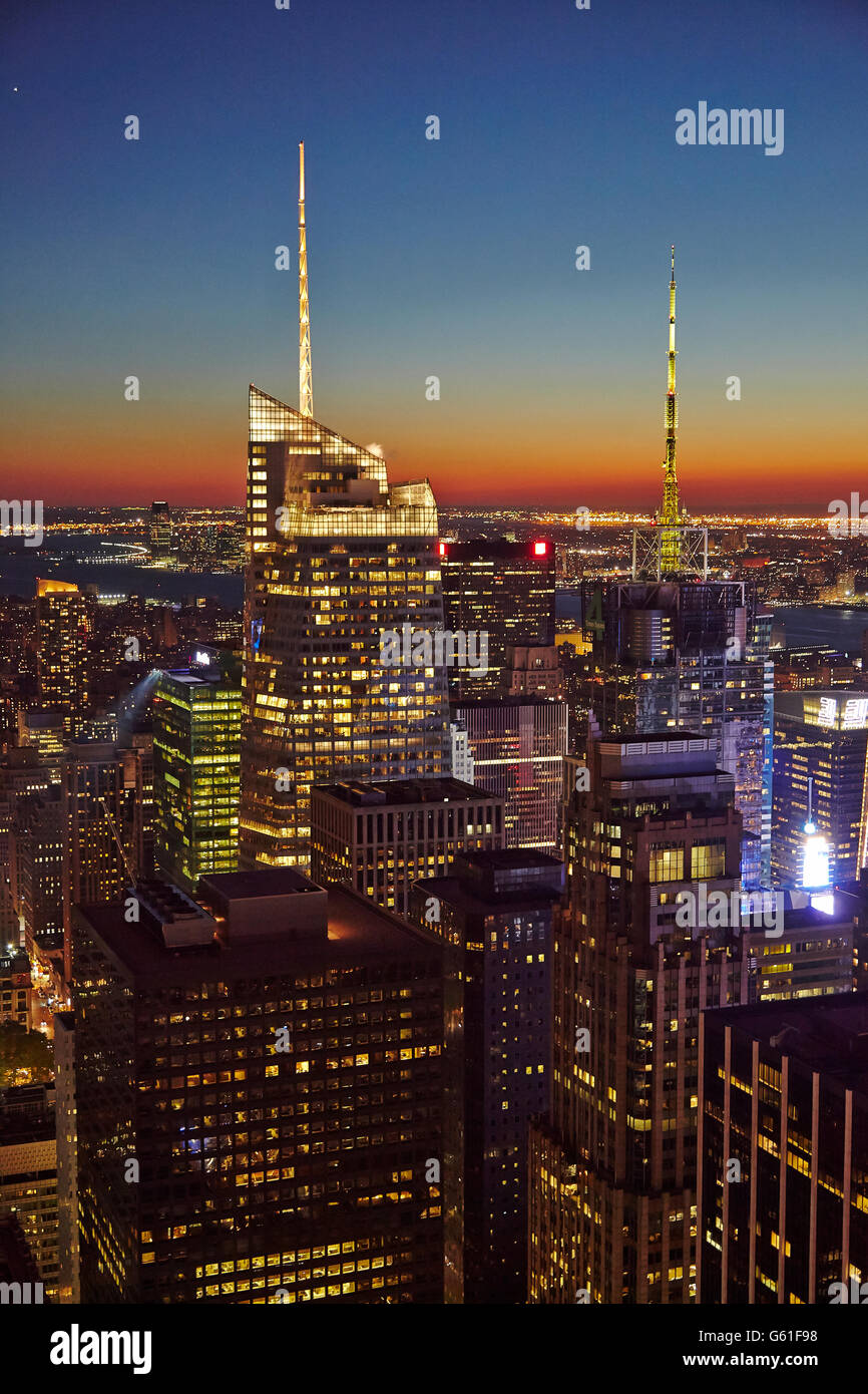 New York City Skyline du Rockefeller Center Banque D'Images