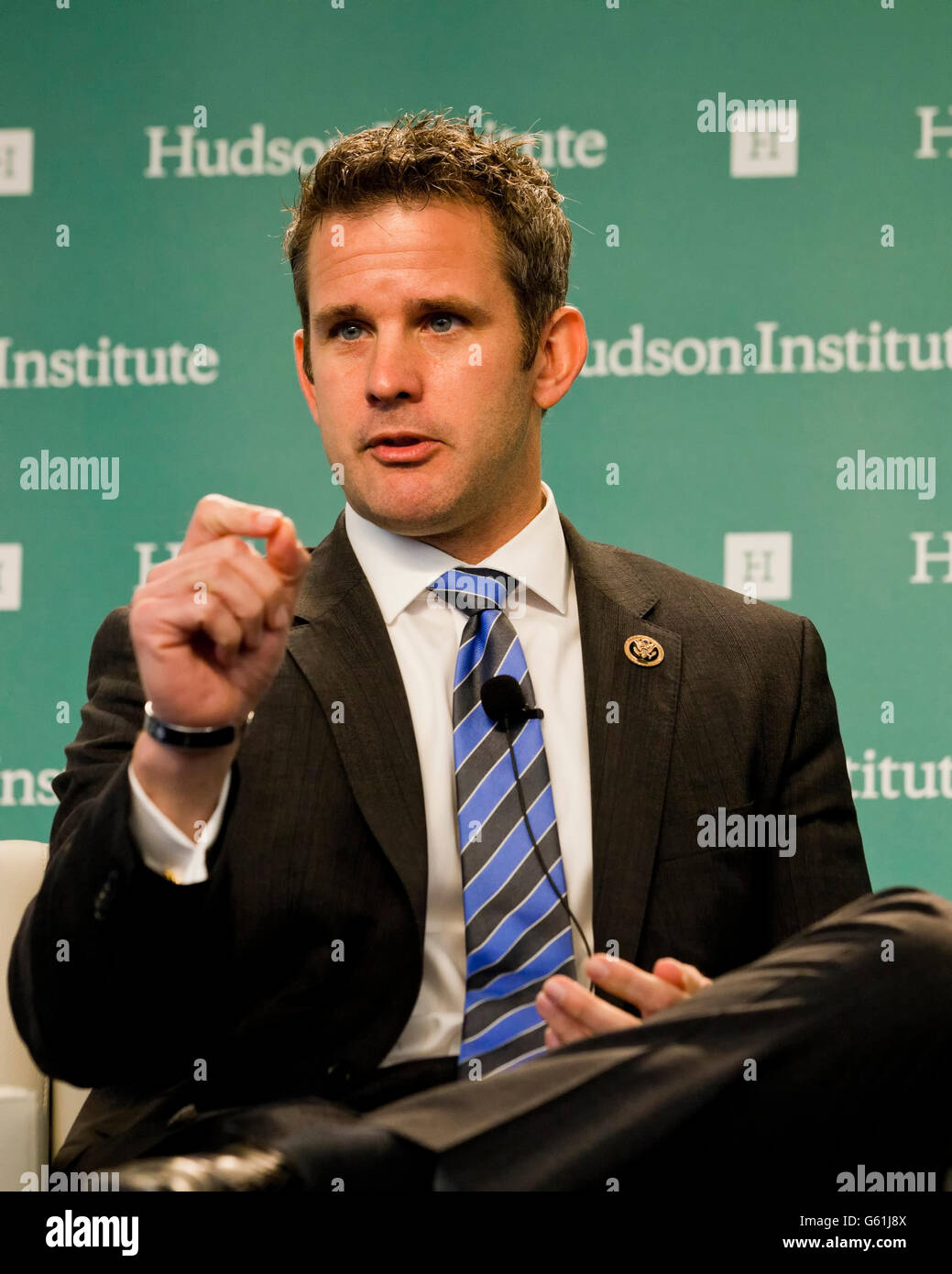 26 mai 2016 : membre du congrès républicain de l'Illinois Adam Kinzinger parlant au Hudson Institute - Washington, DC USA Banque D'Images