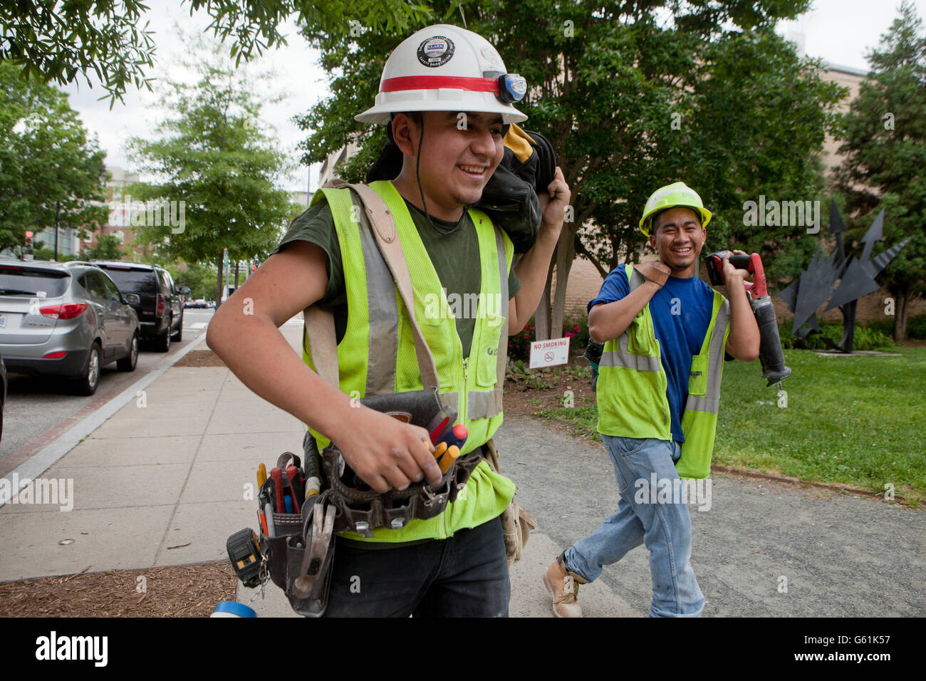 Hispanic construction workers - Washington, DC USA Banque D'Images