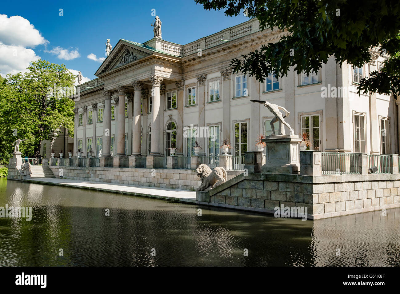 Parc Royal de Lazienki, palais, sur l'eau, Varsovie, Pologne Banque D'Images