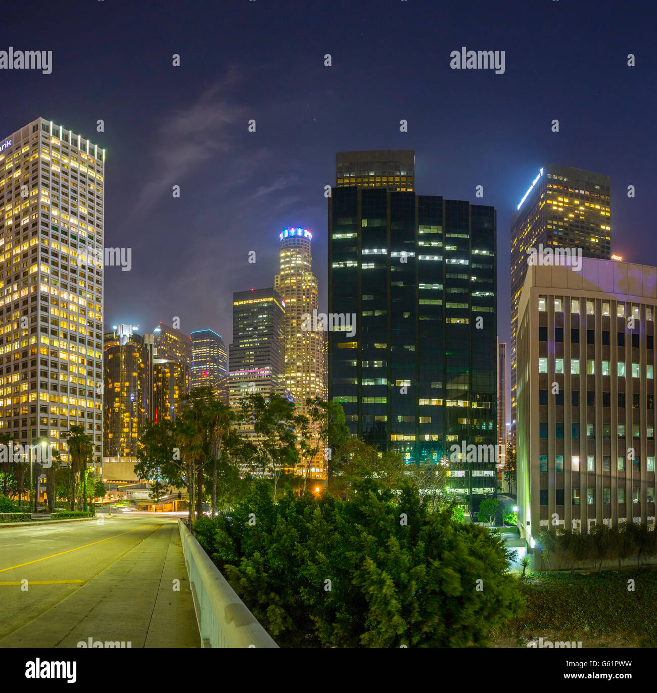 Vue panoramique du centre-ville de Los Angeles Banque D'Images