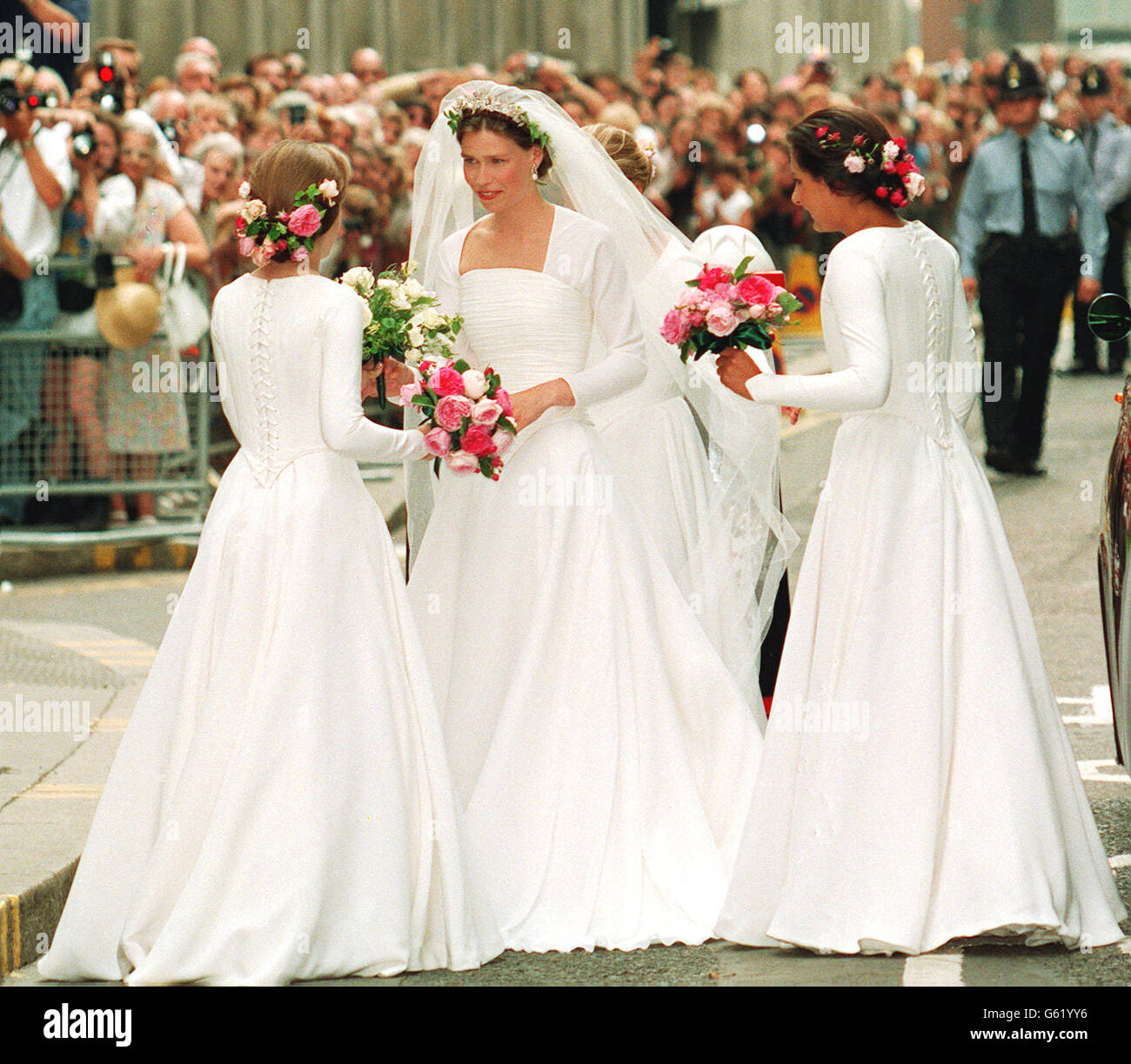 Image - Lady Sarah Armstrong-Jones et Daniel Chatto Mariage - Eglise St Stephen Walbrook Banque D'Images