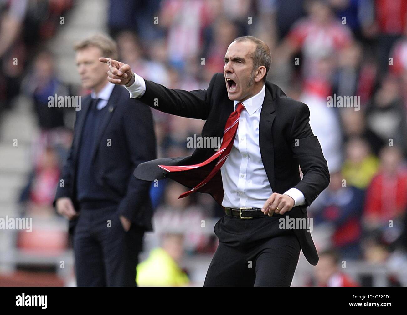 Football - Barclays Premier League - Sunderland / Everton - Stade de lumière. Paolo Di Canio, le directeur de Sunderland, sur la ligne de contact Banque D'Images