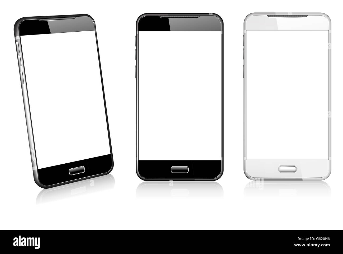 Phone Cell Smart Mobile 3D et 2D Banque D'Images