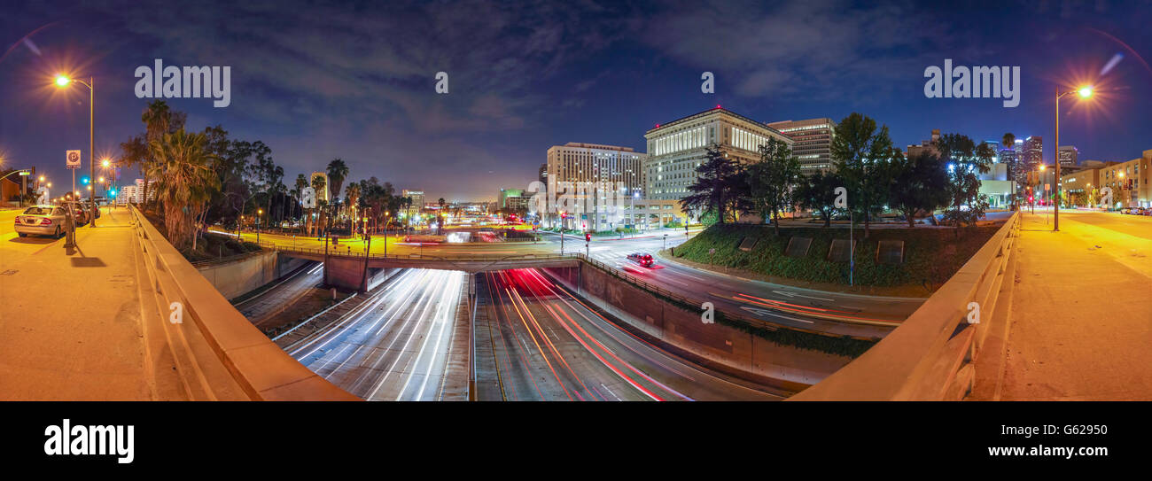 Vue panoramique du centre-ville de Los Angeles Banque D'Images