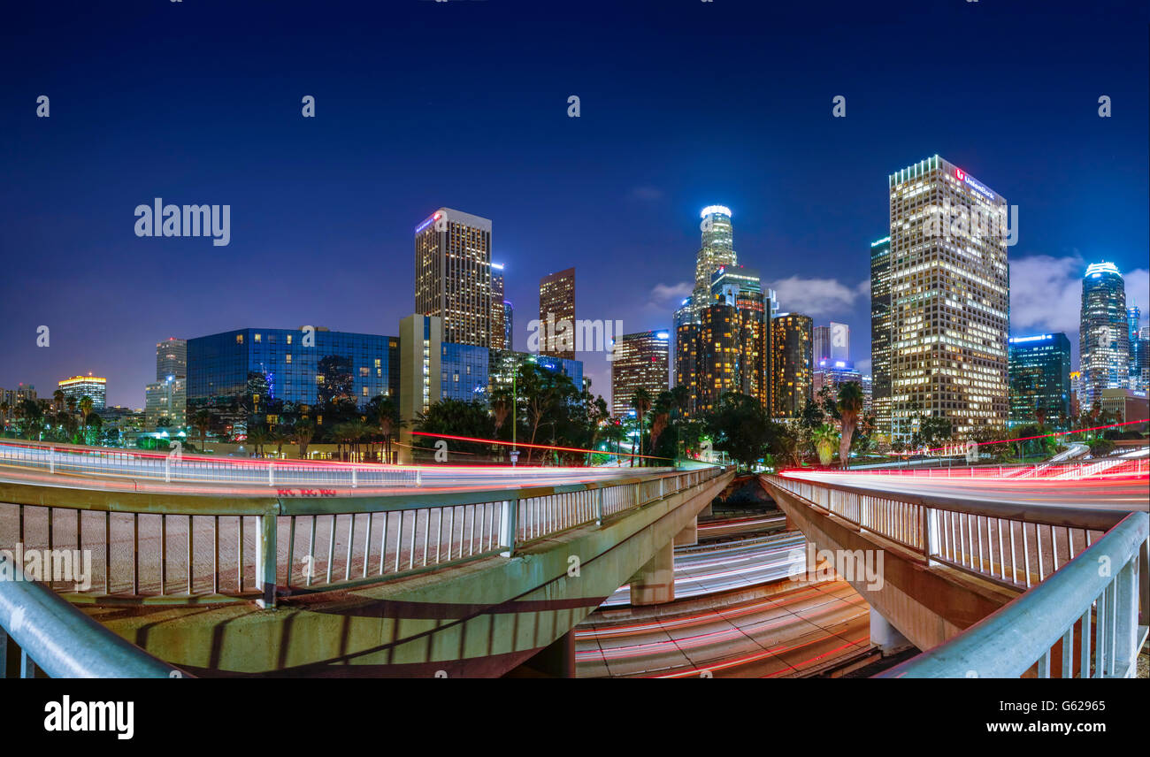 Vue panoramique du centre-ville de Los Angeles Banque D'Images