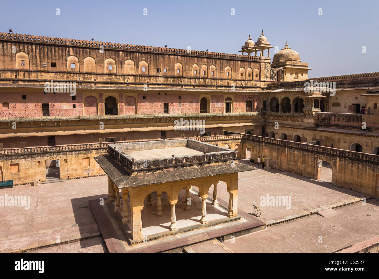 Dans la cour intérieure Fort Amber à Jaipur en Inde Banque D'Images