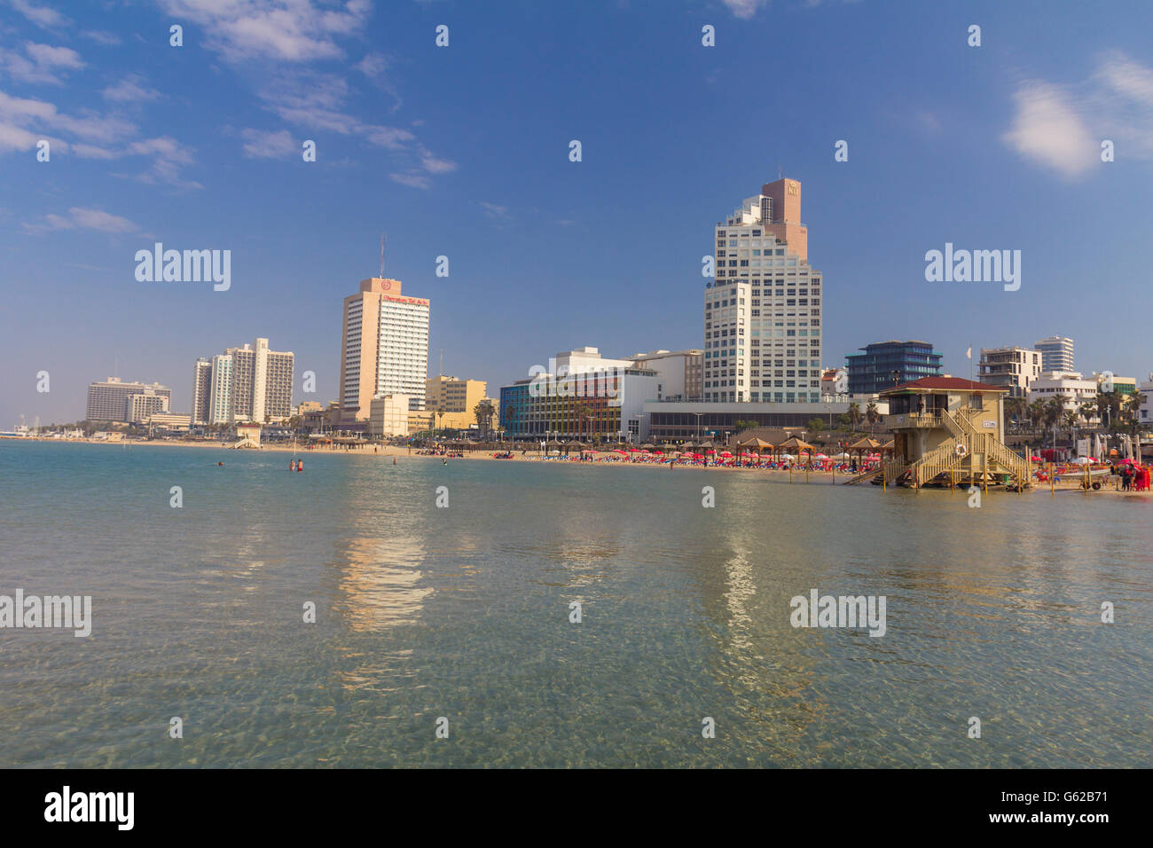 Vue de la plage de Tel Aviv en Israël Banque D'Images