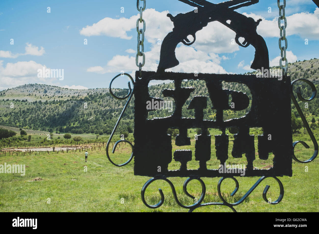 Sad Hill Cemetery - décrits dans le film "Le bon, la brute et le truand' - près de Covarrubias en Espagne Banque D'Images