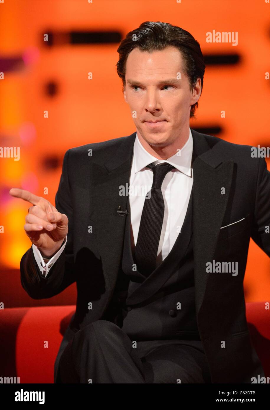 Benedict Cumberbatch pendant le tournage de The Graham Norton Show à la London Studios, le sud de Londres, pour être diffusé sur BBC One le vendredi soir. Banque D'Images