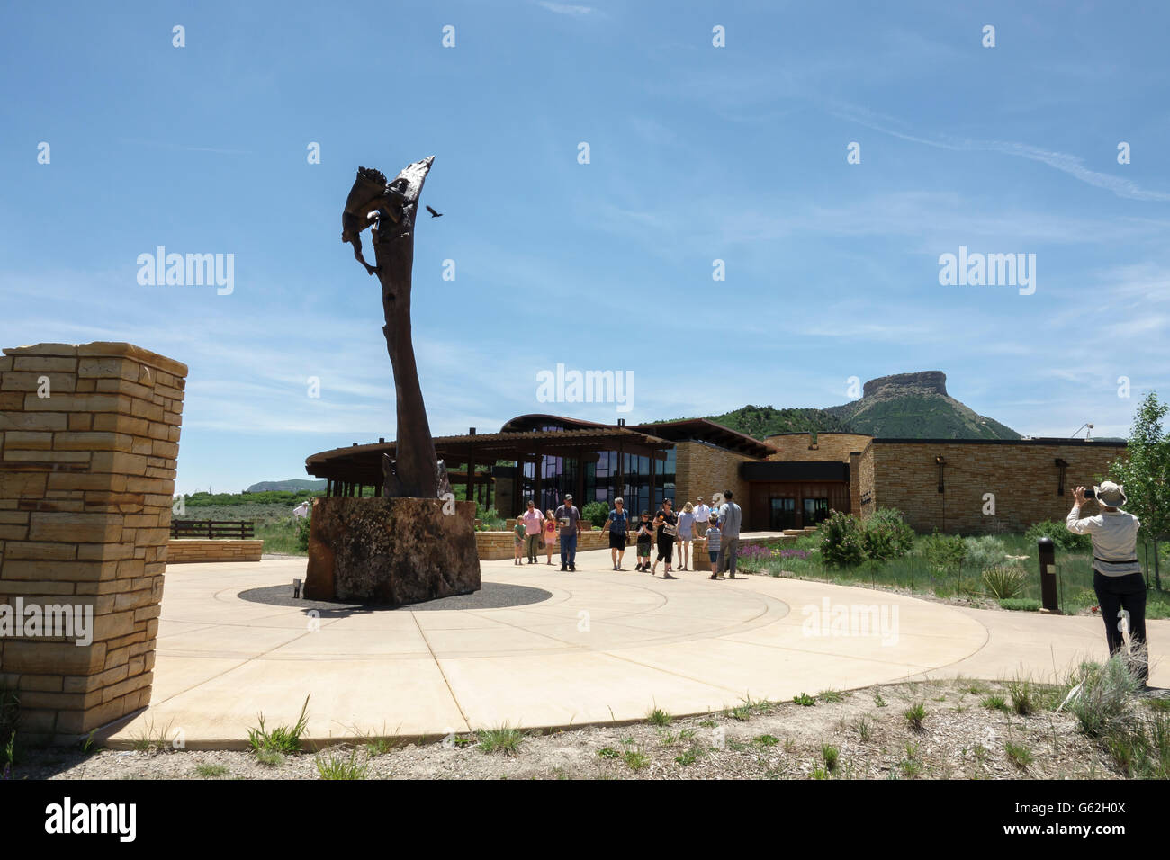 Mesa Verde National Park visitor centre statue Banque D'Images Mesa Verde National Park visitor centre statue Banque D'Images