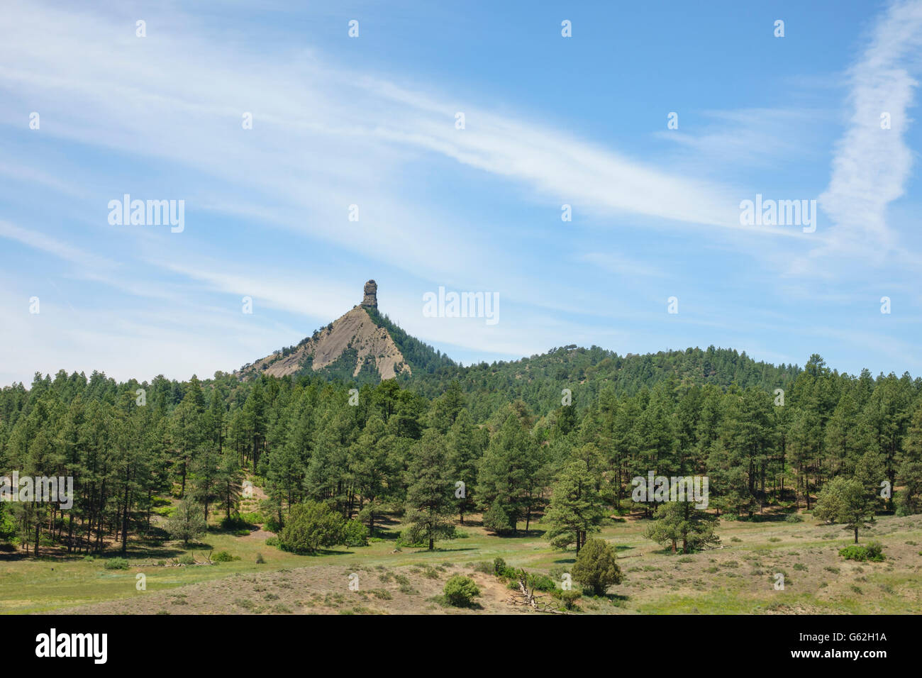 Chimney Rock près de Pagosa Springs, Colorado,Sud Ute Indian Land Banque D'Images