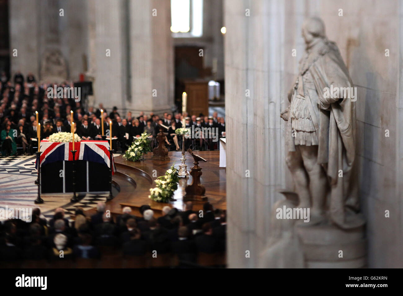 La baronne Thatcher Funeral Banque D'Images