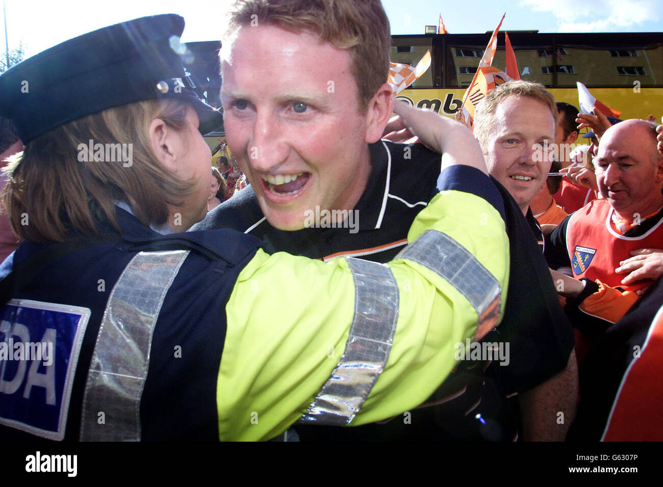 Armagh Parade la coupe Sam Maguire Banque D'Images