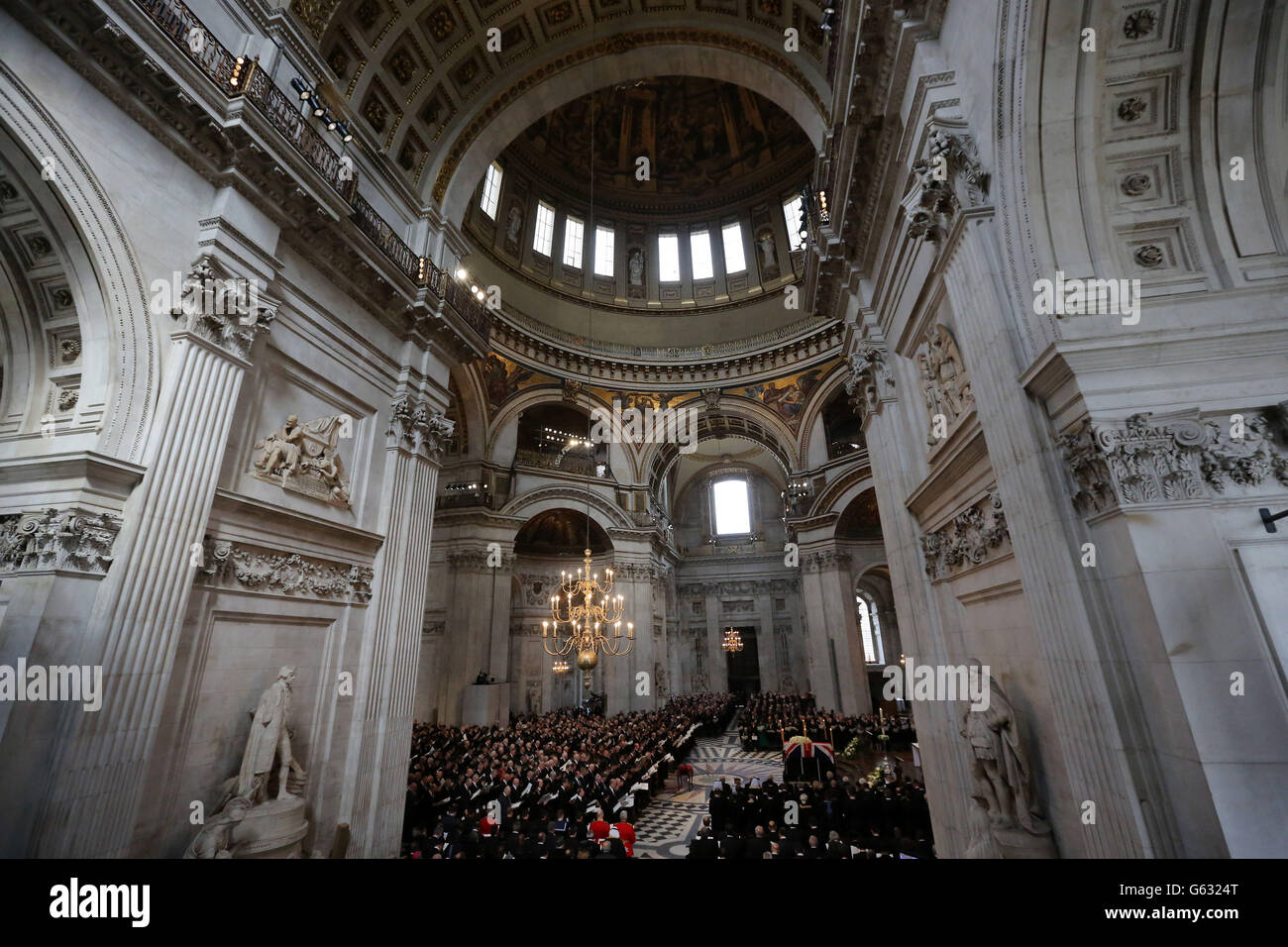 La baronne Thatcher funeral Banque D'Images