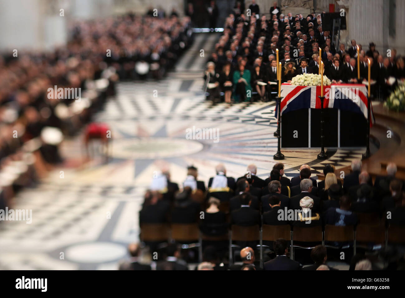 La baronne Thatcher funeral Banque D'Images
