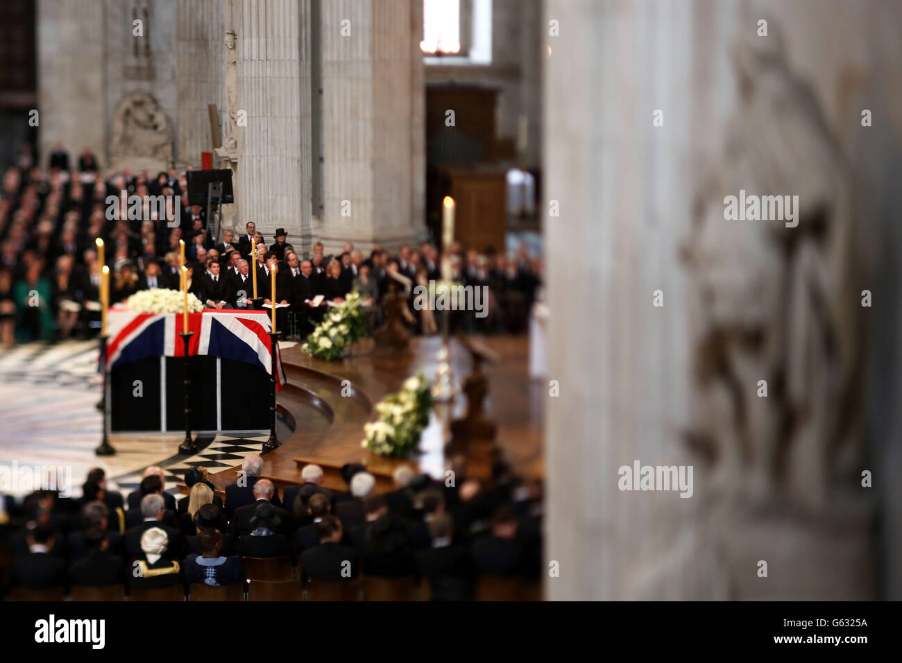 La baronne Thatcher funeral Banque D'Images