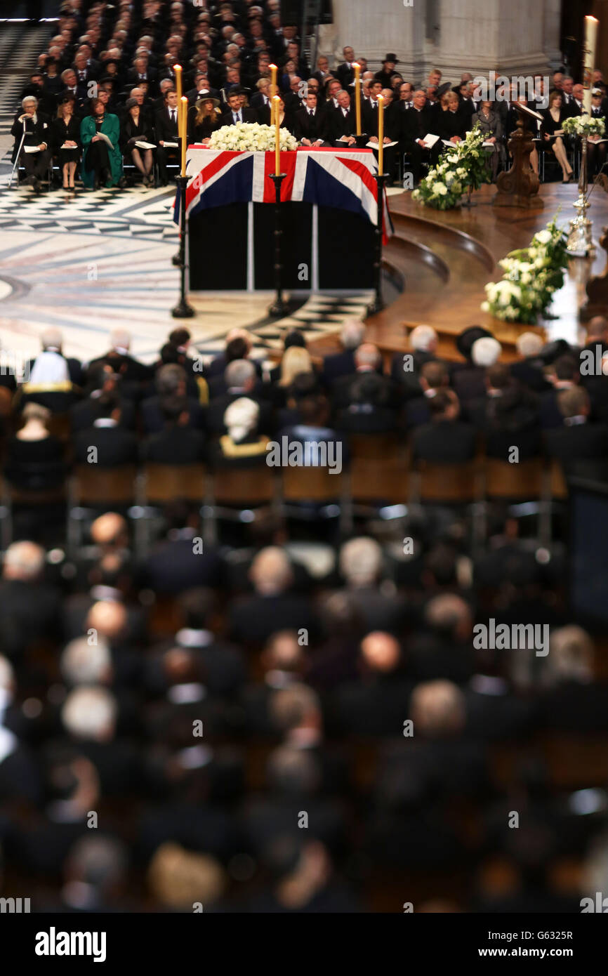 La baronne Thatcher funeral Banque D'Images