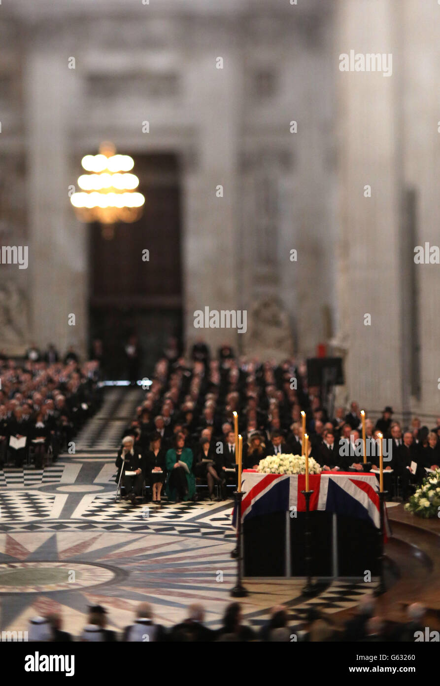 La baronne Thatcher funeral Banque D'Images