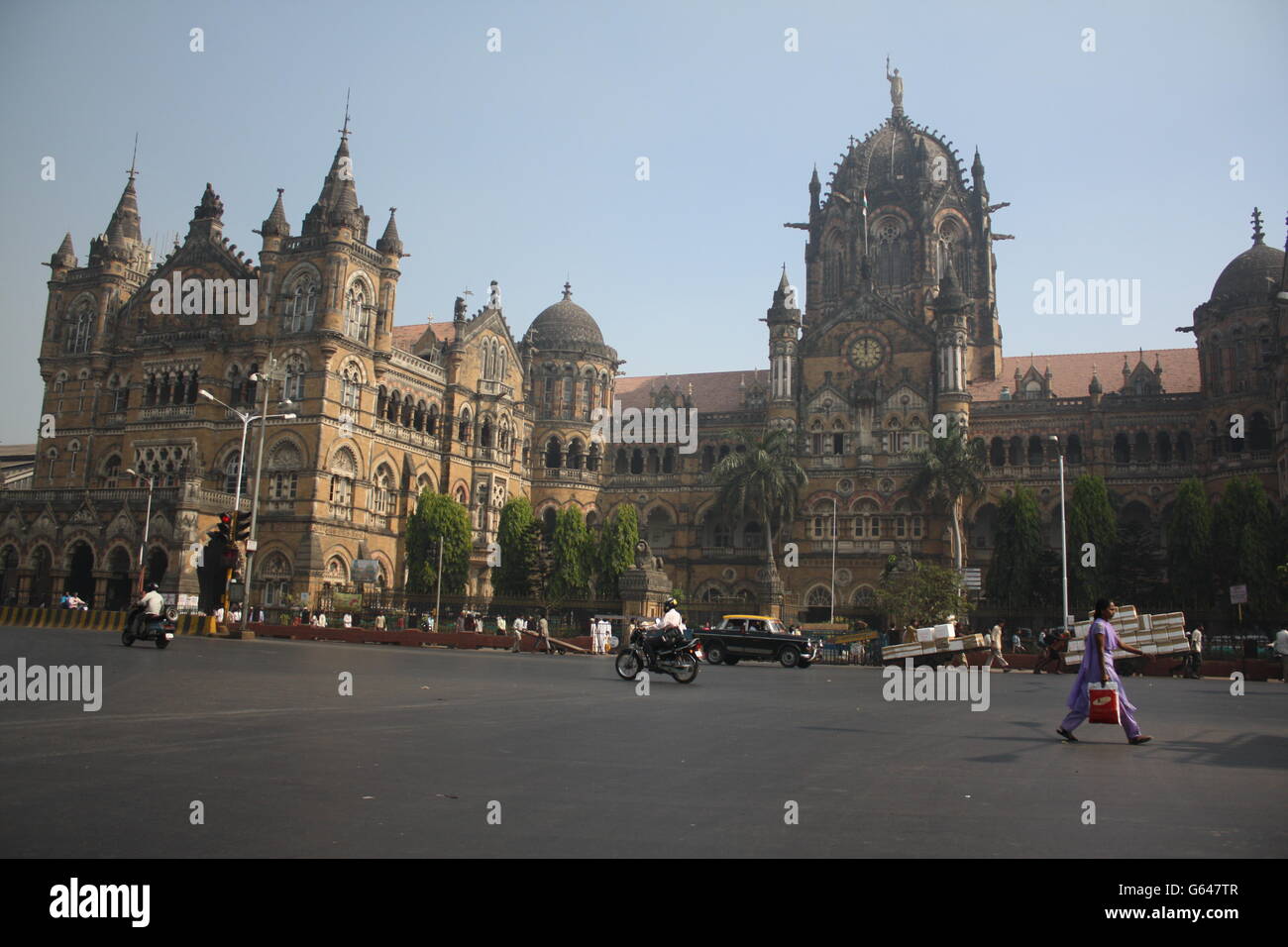 Mumbai, la fameuse CST (Chhatratpati Shivaji) précédemment connu sous le nom de la Victoria Terminus Banque D'Images