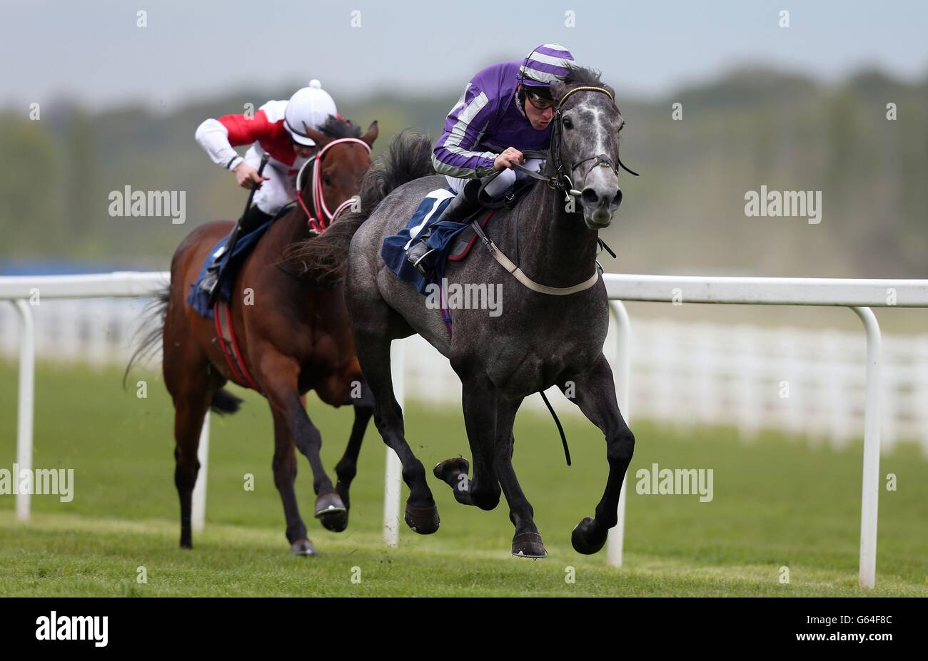 Emman Bee, monté par Ian Mongan sur le chemin de la victoire dans le cadre du programme Scope Handicap lors du concours Scope & SIA Charity Raceday à Newbury. Champ de courses. APPUYEZ SUR PHOTO D'ASSOCIATION. Date de la photo: Vendredi 17 mai 2013. Voir PA Story RACING Newbury. Le crédit photo devrait se lire comme suit : David Davies/PA Wire Banque D'Images