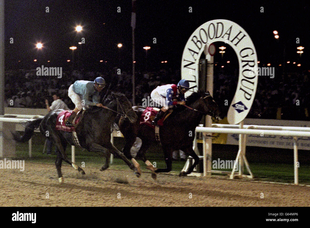 Les courses de chevaux - La Coupe du Monde de Dubaï à Nad Al Sheba Banque D'Images