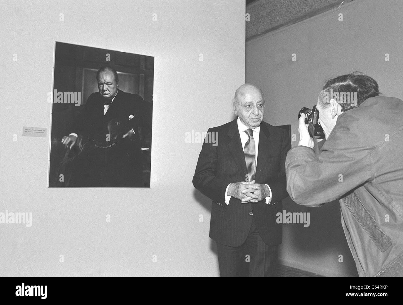 Yousuf Karsh et son portrait de Churchill. Banque D'Images