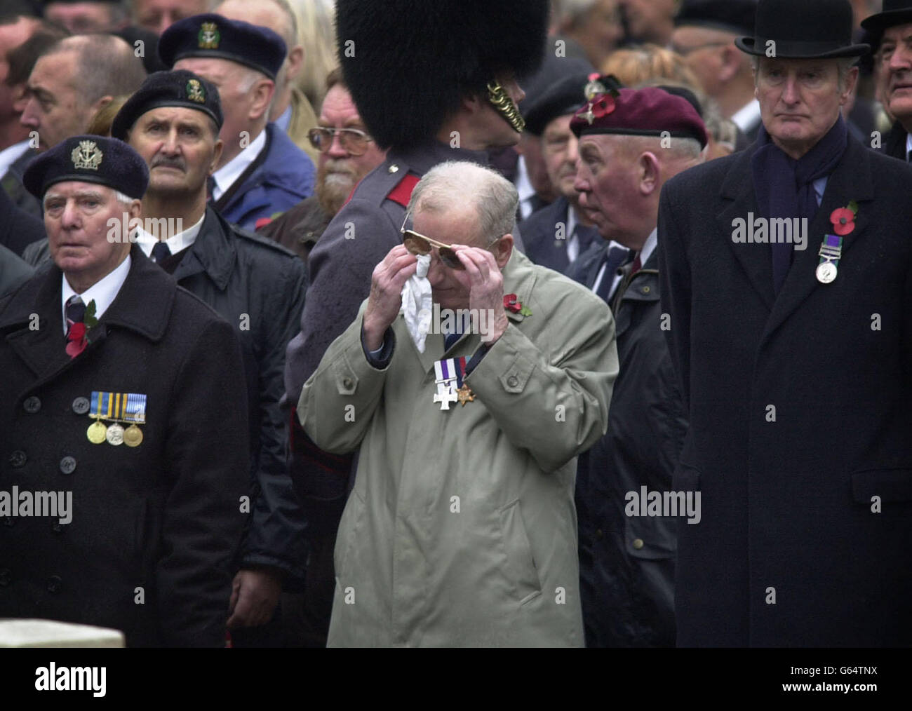 Les anciens combattants participent au Service du souvenir annuel au Cenotaph, dans le centre de Londres. Banque D'Images