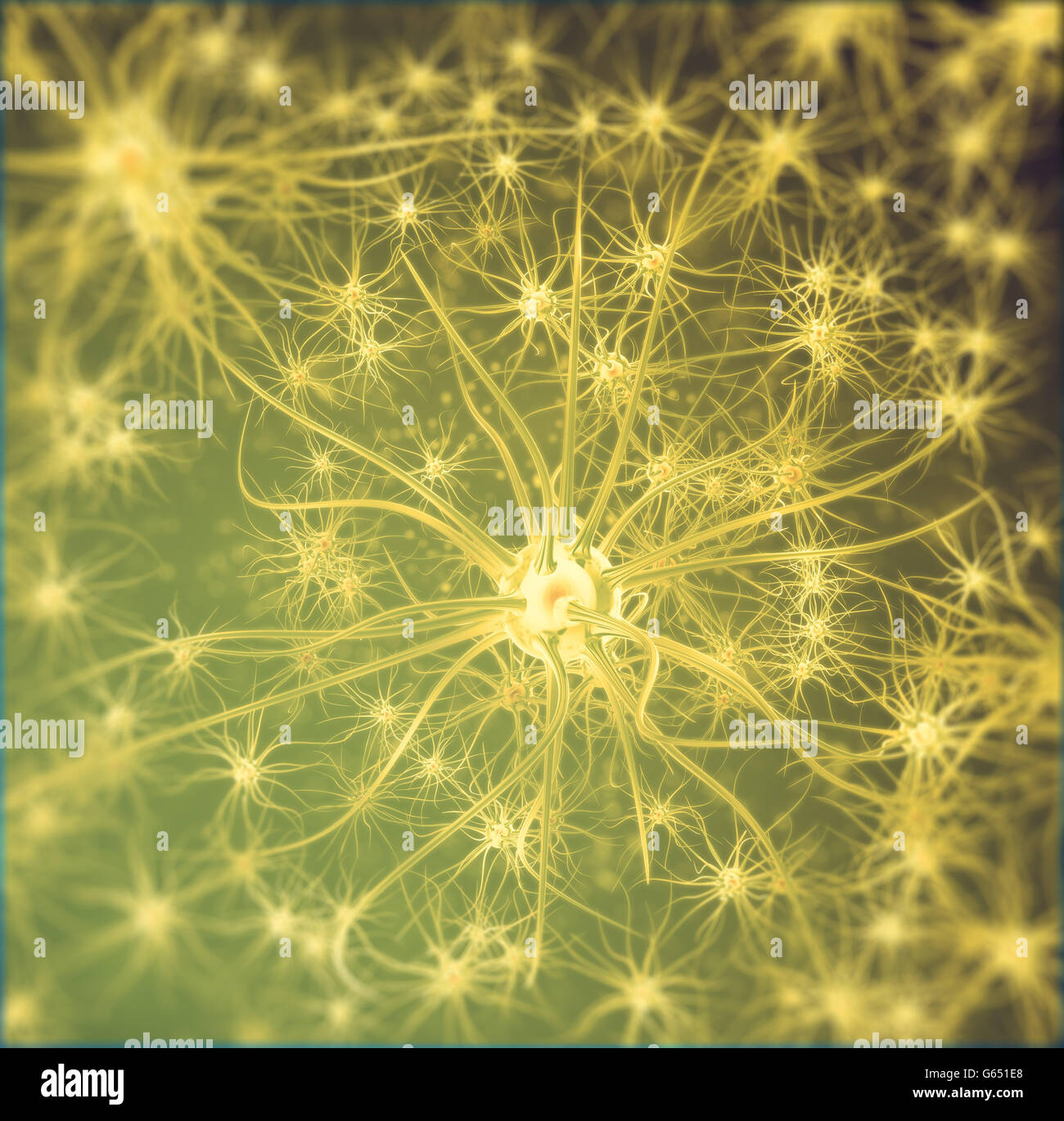 Réseau de neurones, cellules du cerveau, système nerveux. 3d illustration Banque D'Images
