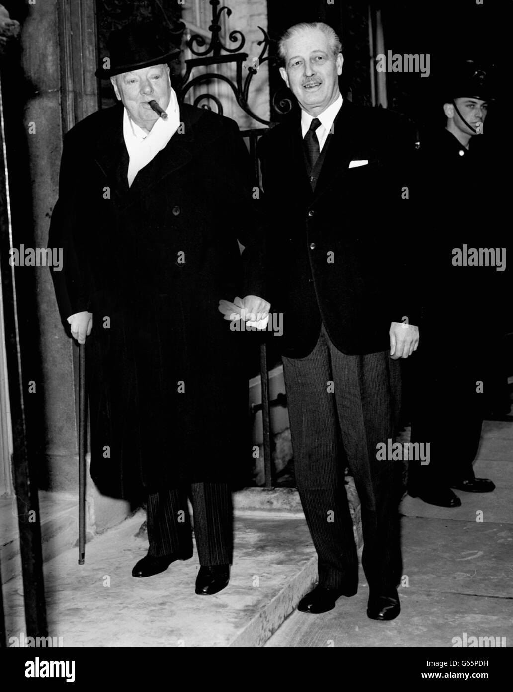 Sir Winston Churchill et de Harold Macmillan Banque D'Images