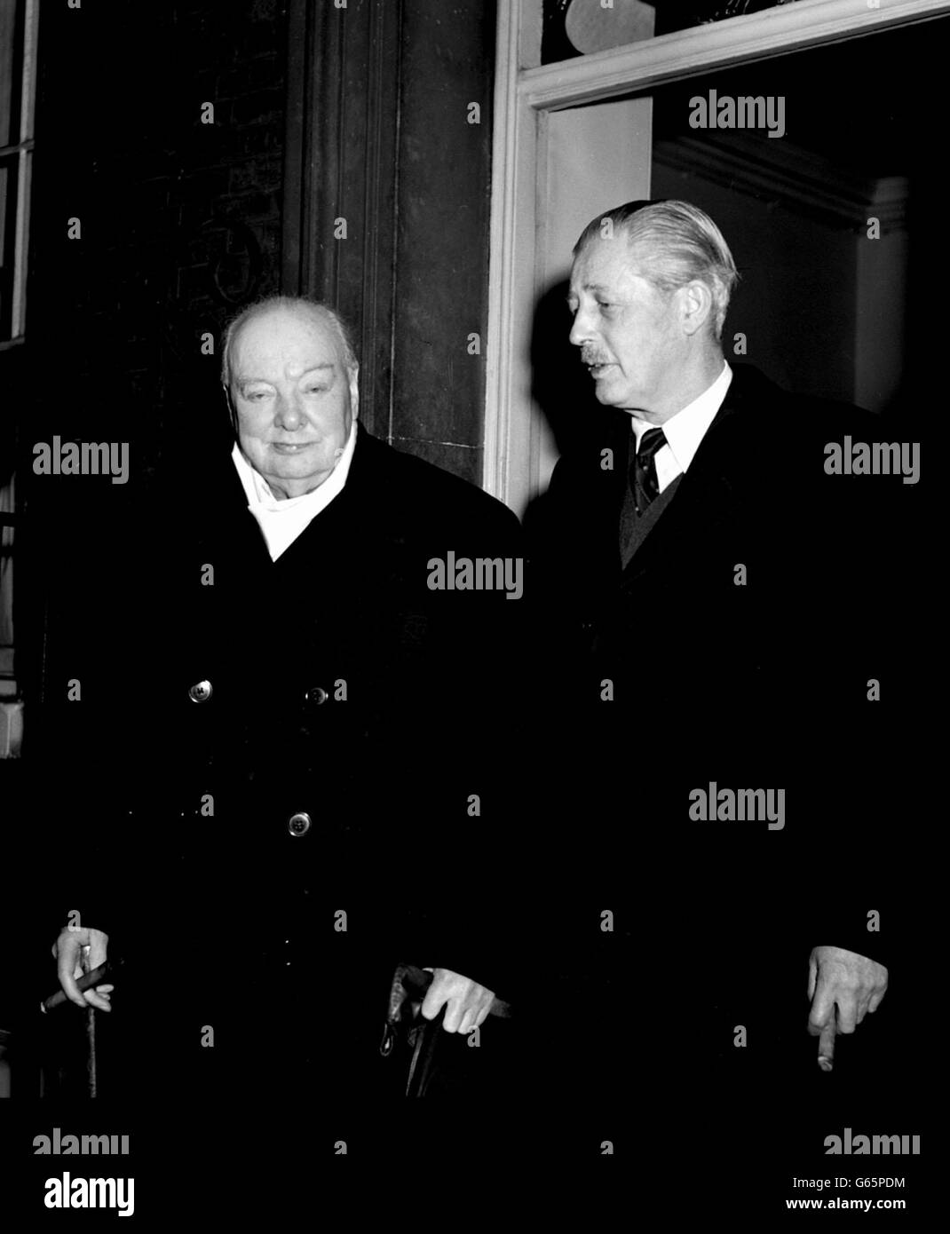 Sir Winston Churchill et de Harold Macmillan Banque D'Images