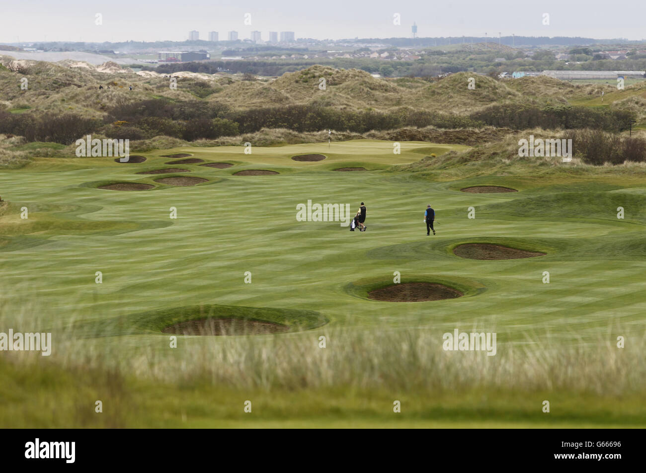 Un point de vue général sur les liens de golf internationaux de Trump en Écosse. Banque D'Images