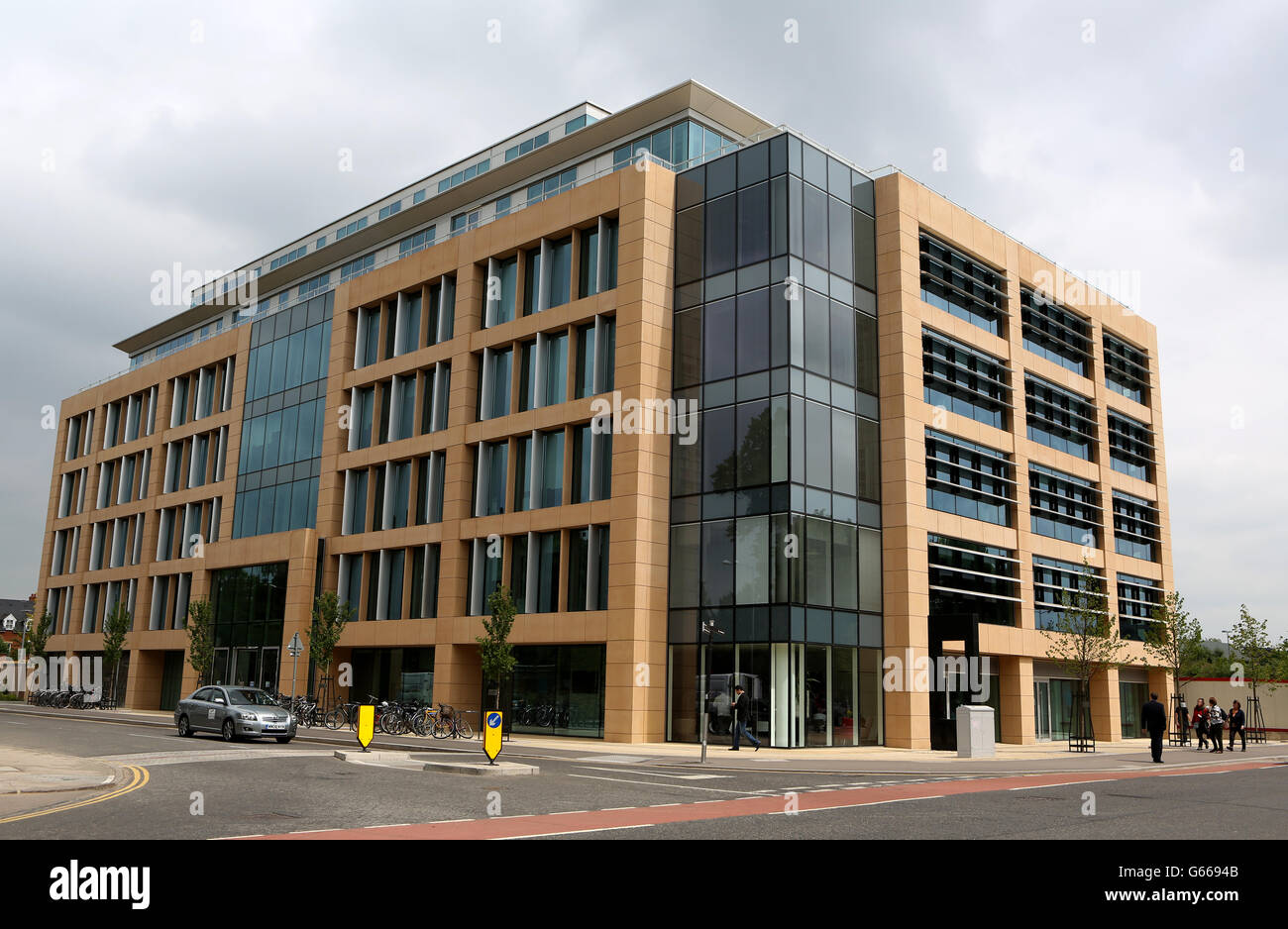 Vue générale du bâtiment Microsoft Research de Cambridge. Banque D'Images